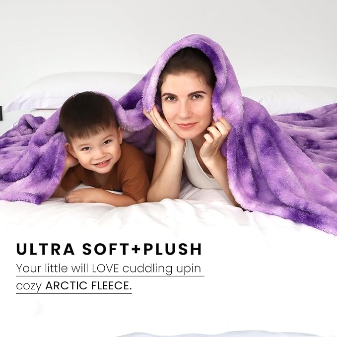 Fleece Throw Blanket Cozy Soft Lightweight Throw Blankets Warm Plush Purple Fall Blankets and Throws Couch Sofa Bed Camping Travel Picnic Outdoor Blanket Bedding Kid Baby Boys Girls Adults 60x80 in