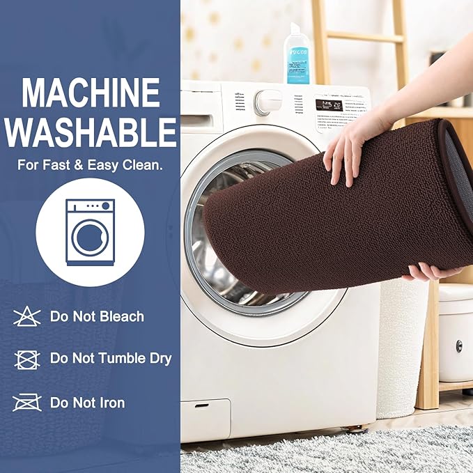 OLANLY Thick Memory Foam Bath Mat Rug 47x20, Extra Soft Absorbent Bathroom Rug, Quick Dry Bath Mats, Non-Slip, Machine Washable Carpet for Bathroom, Tub and Shower, Home Decor Accessories, Brown