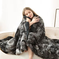 Heated Blanket Faux Fur & Sherpa Twin Size, Safe Electric Blanket ETL & FCC Certified, Soft Warm 6 Heating Levels & 10 Hours Auto-Off, Machine Washable, 62"x84" Dark Grey