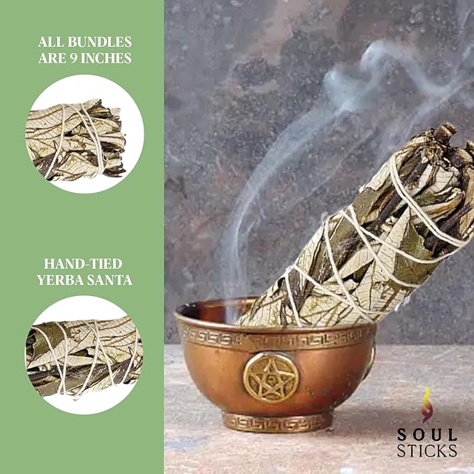 Soul Sticks 1 Pack 9 Inch Yerba Santa Smudge Stick with Starter Guide | Floral Home Sage | Cleansing House | Smudging and Negative Energy | Big Smudge Stick | House Blessing