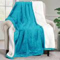 Utopia Bedding Sherpa Blanket Throw Size (Turquoise, 50x60 Inches) - Soft Lightweight Plush Fleece Reversible Blanket for Bed, Sofa, Couch, Camping and Travel