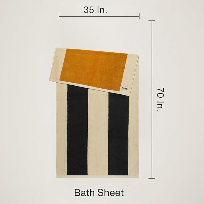 Towels - Ultra Soft, Thick and Plush, Reversible - 2 PC Luxury Bath Sheets (35"x 70"), 550 GSM,100% Combed Cotton, Made in Portugal, Perfect for Home and Bathroom,Amber Charcoal-Janus