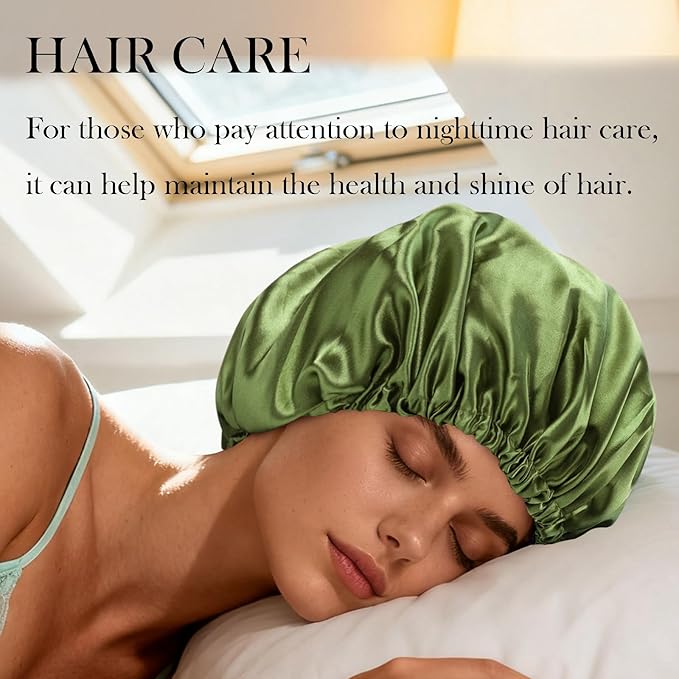Satin Bonnet Double Layer Silk Bonnet for Sleeping Women Hair Care for Natural Curly