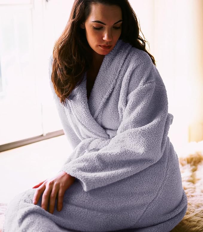 Plush Microfiber Fleece Robe | Super Soft & Warm | Lightweight | Full Length