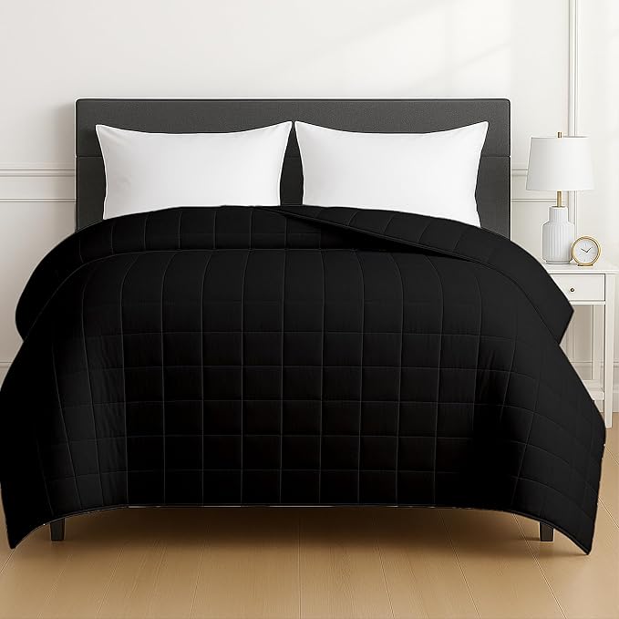 HomeSmart 30lbs Black Weighted Blanket Queen Size - Premium Ultra Soft Fabric - Heavy Blanket