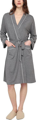 GYS Premium Viscose from Bamboo Robe for Women Long Sleeve Bathrobes Soft Kimono Robes