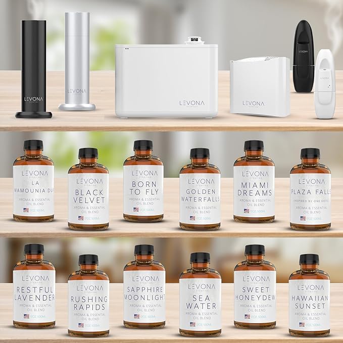 Levona Scent Essential Oil - Fresh Aroma for Home, Office, Hotel & Spa, Perfect in Humidifiers and Diffusers, Luxury Fragrance, with Sandalwood, Amber, Winter Fir Notes - 500ml/ 17 fl oz, Holiday Fir