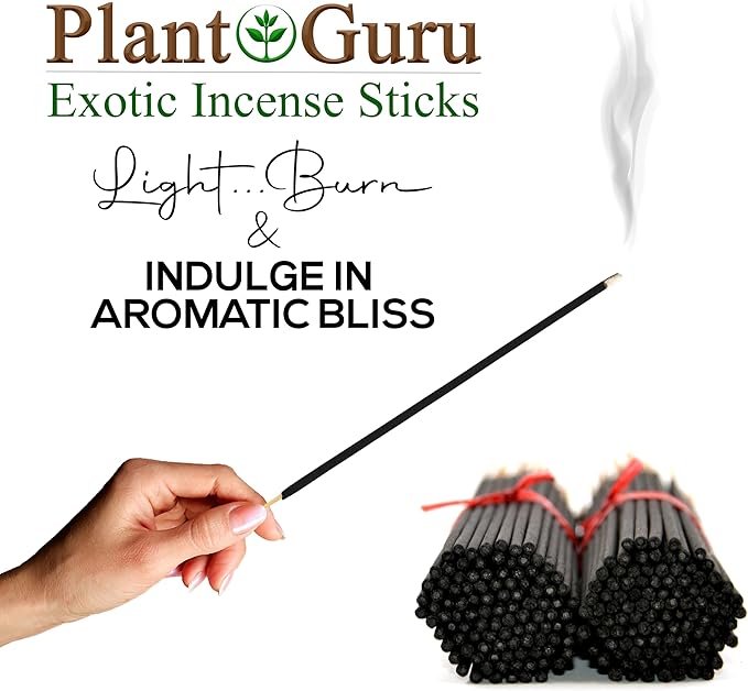Black Sandalwood Incense Sticks 11" - Bulk 1 Bundle 85 to 100 Sticks - Smooth and Clean Long Burn Time, 45 to 60 Minutes.