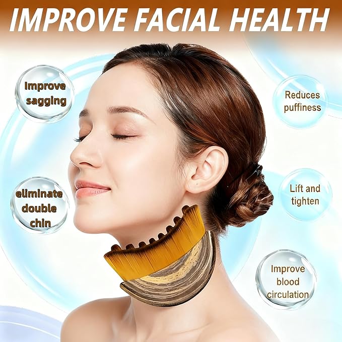 Lymphatic Contour Face Brush Face Lifting Brush Gua Sha Brush for Face Dry Lymphatic Massage Brush Face Depuffer Facial Tool (2PCS)