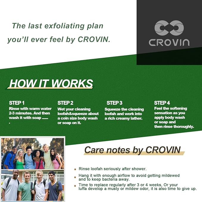 Natural Loofah Exfoliating Body Scrubber, Made with Natural Shower Loofah Sponge for Men and Women’s SPA (Pack of 2)