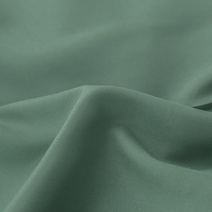 Bed Skirt King Size Ruffled Bed Skirts with Split Corners, 12 Inch Drop Dust Ruffle Bed Skirt with Platform, Sage Green, 12" King