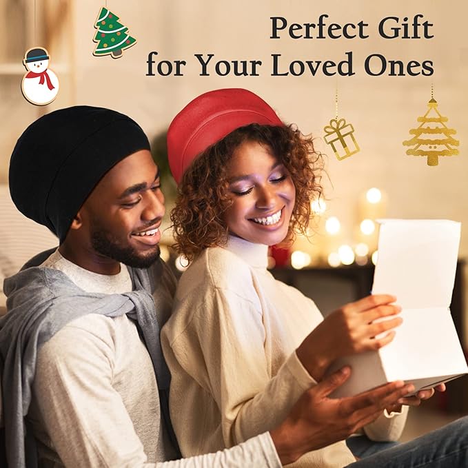 OLESILK Silk Bonnet for Sleeping Women: 100% Mulberry Silk for Frizz Free Curly, Adjustable Strap for Non Slip, Red