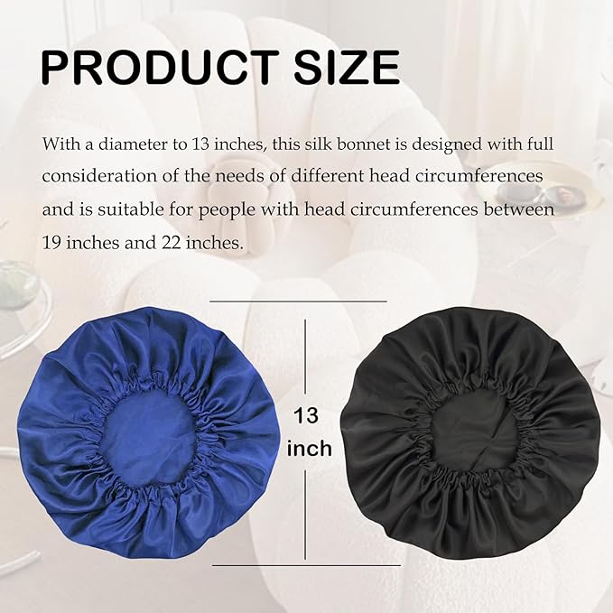 Satin Bonnet Double Layer Silk Bonnet for Sleeping Women Hair Care for Natural Curly