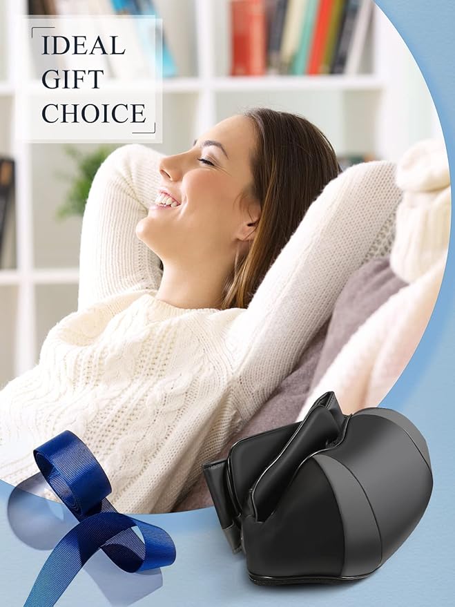 Back Neck Shoulder Massager with Heat, Shiatsu Electric Deep Tissue 3D Kneading Massagers for Relief on Waist, Leg, Calf, Foot Full Body Muscles, Gift for Men Women Mom Dad (Black)