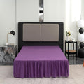 Bed Skirt Full Size Ruffled Bed Skirt with Split Corners, 18 Inch Drop Dust Ruffle Bed Skirts with Platform, Grape