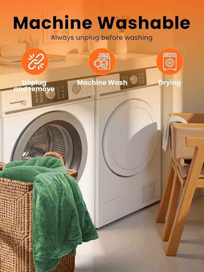 Electric Heated Blanket Twin, Ultra‑Cozy Premium Flannel & Sherpa, Even Heat Distribution & Stable Temp, 1–10H Auto‑Off, 8 Temps (86–125.6°F), Overheat Protection, Ideal Gifts for Grandma