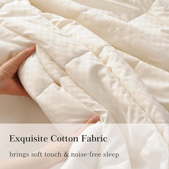 CUDDLE DREAMS Wool Comforter Duvet Insert, 100% Australian Wool Filling with Soft Noiseless Cotton Shell, Natural Warmth (Midweight for All Season, King)