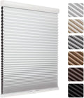 MYshade 1.5-Inch Cellular Cordless Blackout Shades,Thermal Insulating Noise Reducing Waterproof Blinds,Honeycomb Window Treatments for Indoor Light Control (White-24 W x 64" H)