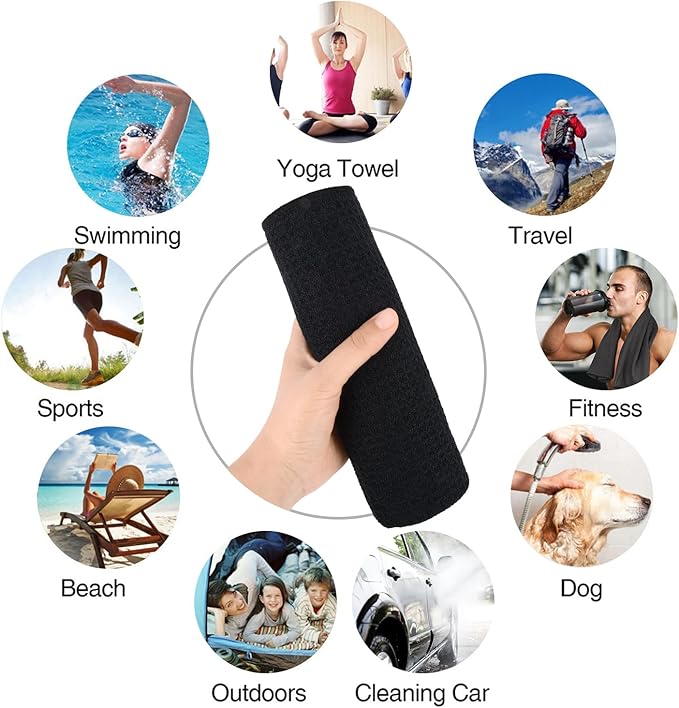 SUNLAND Microfiber Sports Workout Towels Fast Drying Fitness Sweat Towels for Men & Women Lightweight Multi-Purpose Gym Exercise Towel