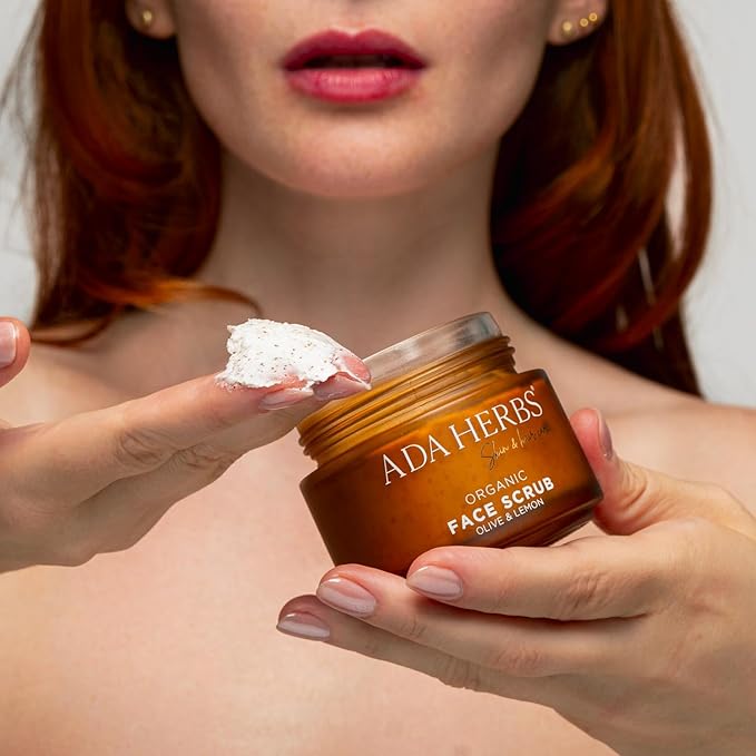 | Face Scrub with Olive & Lemon Extracts - Exfoliating and Revitalizing Scrub for All Skin Types - Made in France