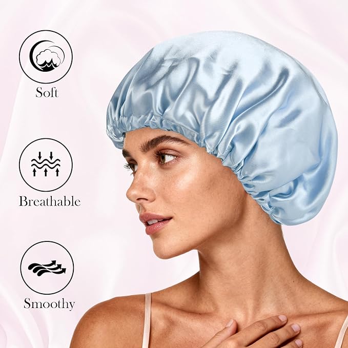 Satin Bonnet Double Layer Silk Bonnet for Sleeping Women Hair Care for Natural Curly