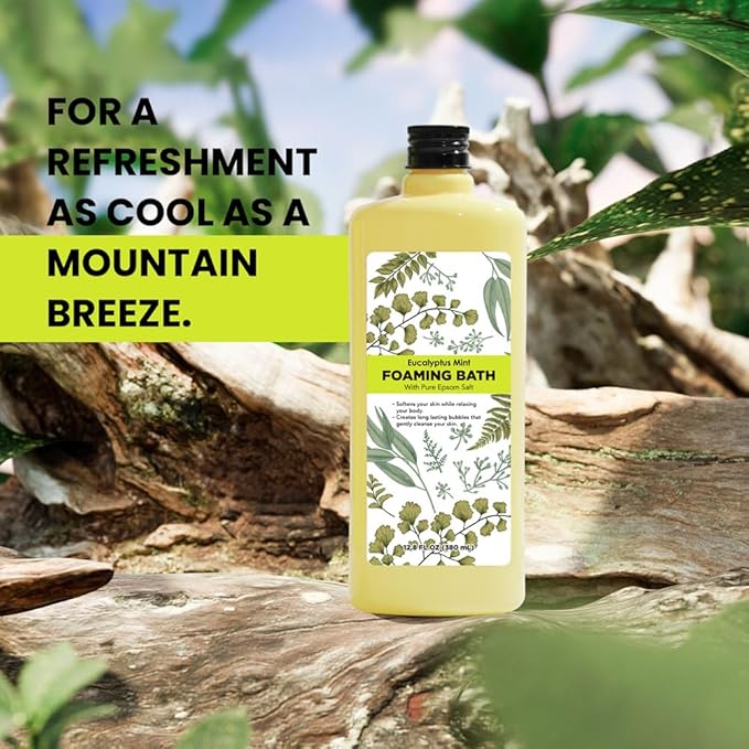 Bubble Bath for Women, Eucalyptus Mint Scented Bubble Bath Gifts Set, Foaming Bath Mother's Day Gifts for Mom, 51.2 fl oz (Pack of 4)