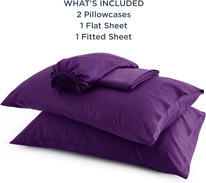 Bedsure California King Sheet Sets, Cooling Sheets for Hot Sleepers, Rayon Derived from Bamboo, Breathable & Soft, Deep Pocket Up to 16 Inches, Hotel Luxury Silky Bedding, Plum