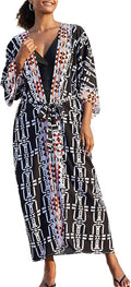 Women Casual Open Front Lightweight Cardigan Long Beach Kimono Cover Up
