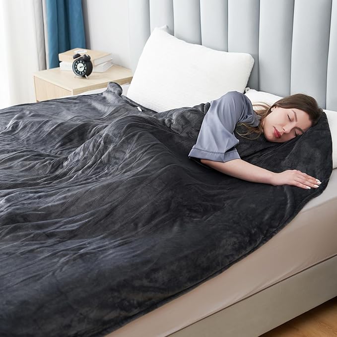 Electric Heated Blanket Queen Size 84"x90", Cozy Large Oversized, 6 Heating Levels & 1-10 Hours Auto Off, Machine Washable, Dark Gray