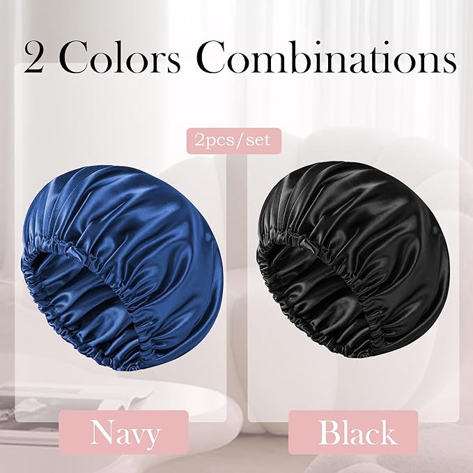 Satin Bonnet Double Layer Silk Bonnet for Sleeping Women Hair Care for Natural Curly