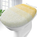 OLANLY Soft Microfiber Bathroom Toilet Lid Cover, Machine Washable Covers, 17.5x15, Stays in Place Rubber Backing, Fits Most Round, Elongated and Oblong Lids, Accessories Decor, Yellow