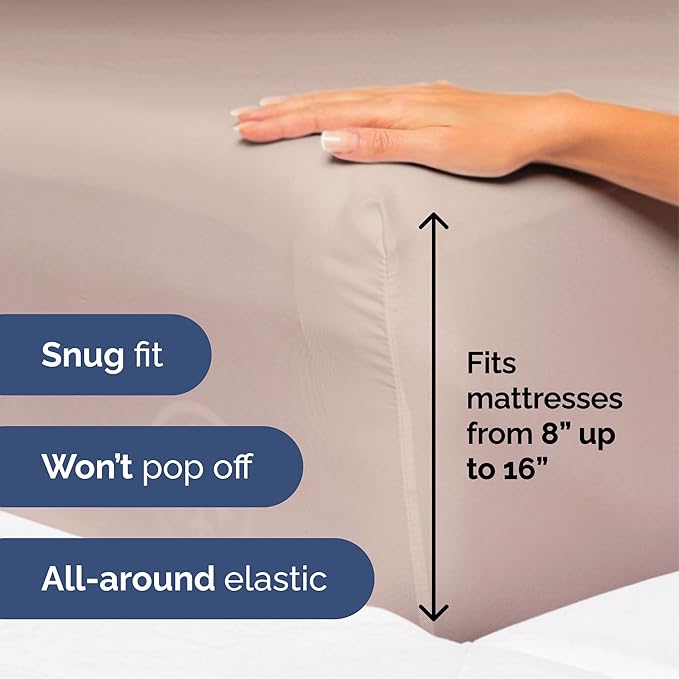 Cal King Size 4-Piece Sheet Set - Extra Soft, Breathable & Cooling - Hotel Luxury Durable Bed Sheets - Deep Pockets, Easy-Fit & Wrinkle-Free - Dusty Pink Oeko-Tex
