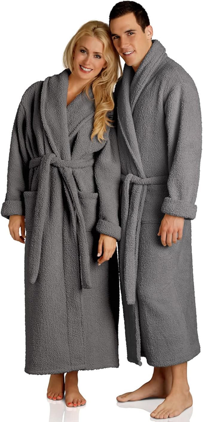 Plush Microfiber Fleece Robe | Super Soft & Warm | Lightweight | Full Length