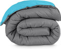 Bare Home Queen Comforter - Reversible Colors - Goose Down Alternative - Ultra-Soft - Premium 1800 Series - All Season Warmth - Bedding Comforter (Queen, Grey/Aqua)