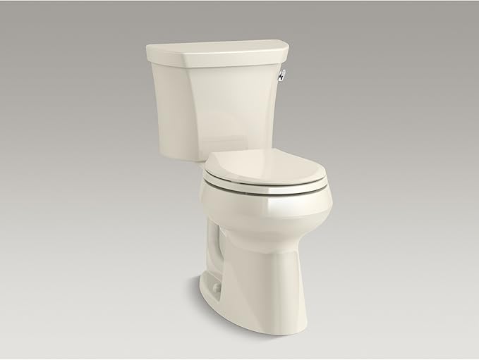 KOHLER K-4639-47 Cachet Round, Grip-Tight Bumpers, Quiet-Close, Quick-Attach Hardware, No Slam Toilet Seat, Almond