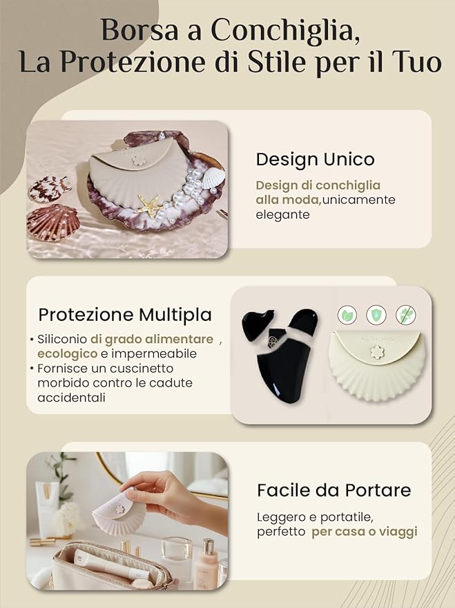 Rena Chris Gua Sha Facial Tools, Ergonomic Black Obsidian Jade Guasha Tool for Face Massage, Manual Facial Massager Tool for Jawline Sculpting and Puffiness Reduction with Silicone Case (Black)