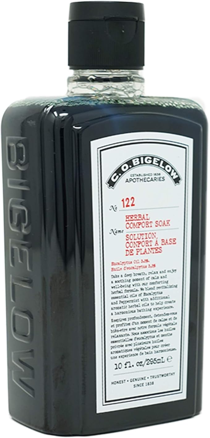 C.O. Bigelow Herbal Comfort Soak, Aromatherapy Bath Soak for Seasonal Discomfort, Relaxation, Muscle Relief with Essential Oils, Eucalyptus, Peppermint, Echinacea, 10 fl oz