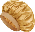 Satin Silk Bonnet for Sleeping, Double Layer Silk Sleep Cap for Men & Women, Soft Satin Lined Bonnet for Curly Hair