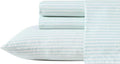 Tommy Bahama - Queen Sheet Set, Cotton Percale Bedding Set, Super Soft, Oeko-Tex Certified (Cool Beach Stripe Turquoise, Queen)