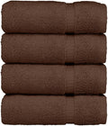 Luxury Hotel & Spa Ultra Soft Hand Towels 100% Turkish Cotton - Cocoa - Set of 4