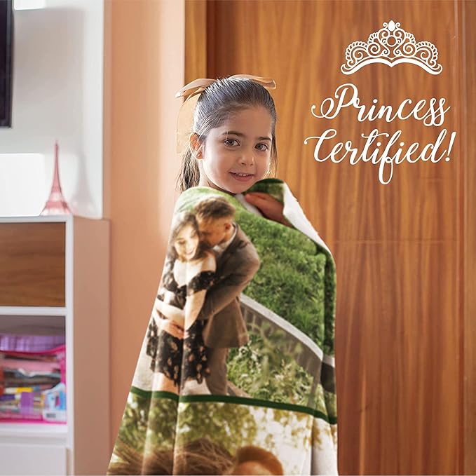 Ships Next Day, Custom Blanket with Picture - Printed in USA, Personalized Photo Blanket (Fleece – 50x60)