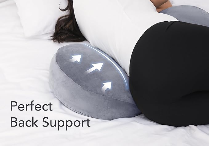 Pregnancy Pillow for Sleeping Memory Foam Maternity Pillow for Side Sleepers, Adjustable Travel Wedge Pillow Support for Back, Belly, and HIPS for Pregnant Women, Vevet Grey