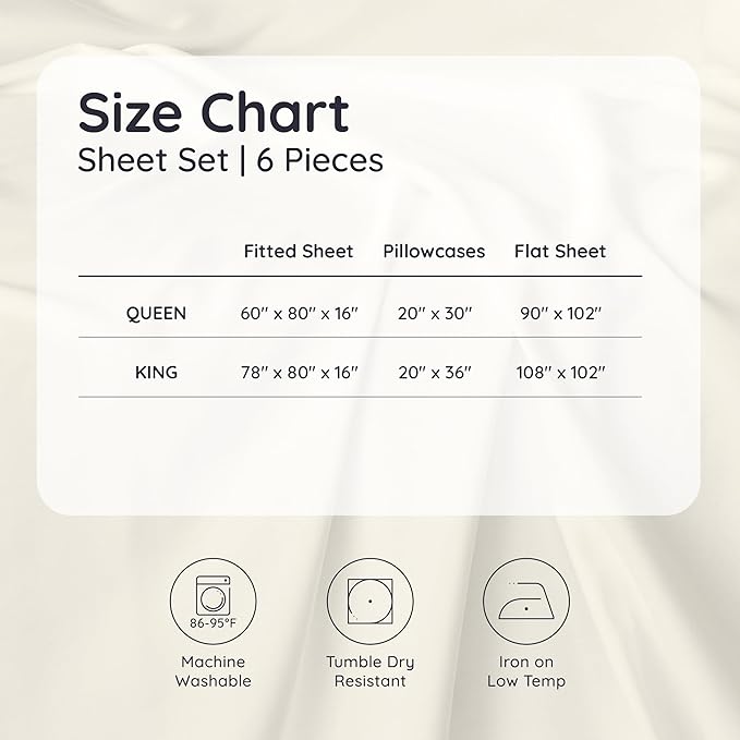 Bambaw Queen Sheet Set 6pcs – 100% Viscose Derived from Bamboo Bed Sheets Queen Size, Breathable Cooling Sheets, Luxury Sheets, Buttery Soft Bed Sheets, Deep Pockets Fits Up to 16'' (Navy Blue)