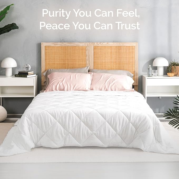 100% Viscose Derived from Bamboo Comforter, Cooling Comforter, Duvet Insert, Breathable, Extra Fluffy, Lightweight Comforters, Queen Size