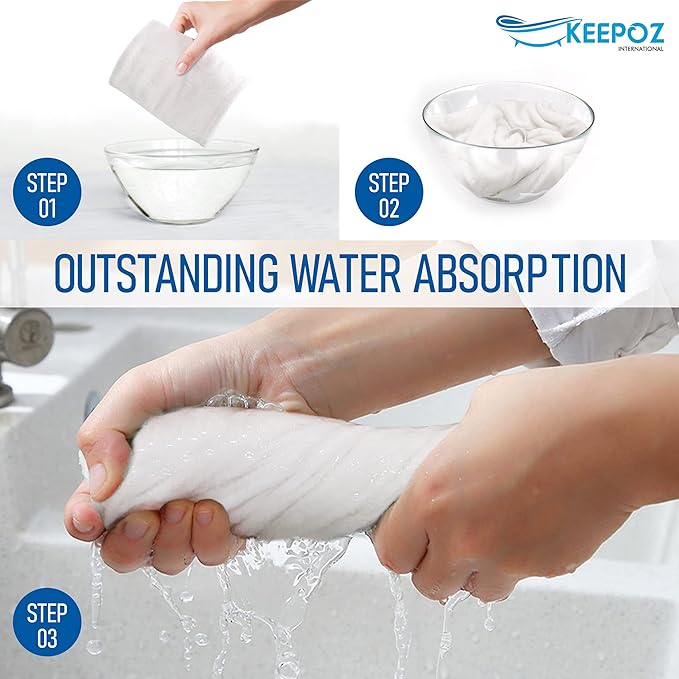 KEEPOZ 100% Cotton Hair Towel Wrap Quick Dry Super Absorbent Turban Head Wrap for Women with Button, Anti Frizz, Hair Cap for Curly, Long & Thick Hair (White, 1 Pc)