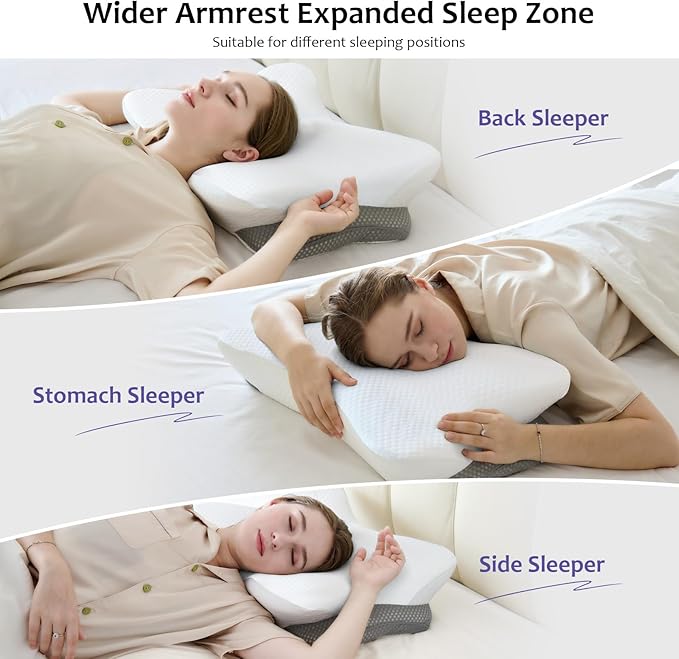 Memory Foam Pillows, Cervical Pillow for Neck and Shoulder Pain Relief, Ergonomic Contour Bed Pillow, Soft for Side Sleep Stomach Sleeping and Back Sleeper (White)