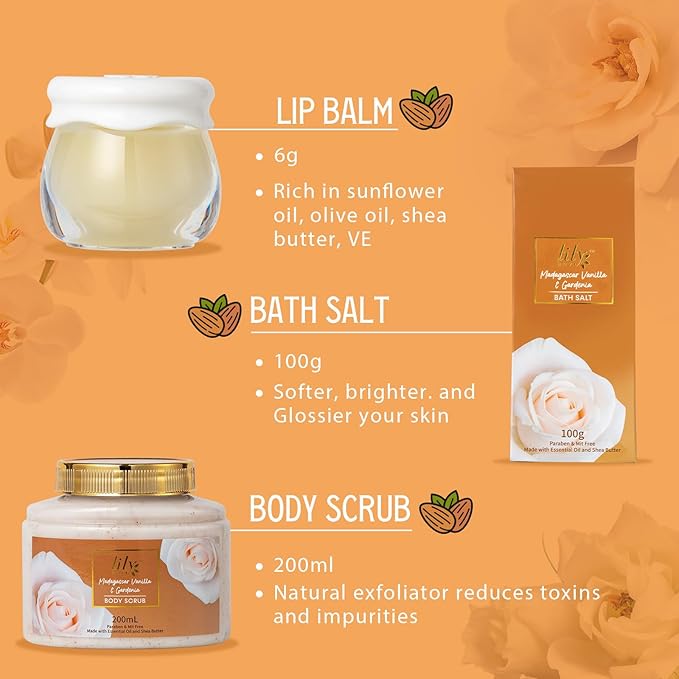 Christmas Gifts for Women - 18Pcs Vanilla Bath and Body Gift Basket Set for Women Spa Gift Baskets Spa Kit | Perfect Gifts for Valentines, Mothers Day, Birthday Gifts, Self Skin Care Gift Sets for Her