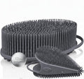 Silver Infused Body Face Scrubber Set - 2 Pack Premium Shower Brush Kit - Avilana Advanced Material Bath Loofah Alternative Complete Skincare System - Luxury Gift Set Women Men
