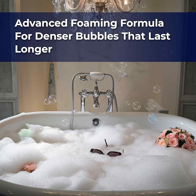 Luxury Foaming Bath - Natural Scented Bubble Bath - with Essential Oils and Epsom Salt - Refreshing Peppermint Scent, 33.8 fl oz / 1L