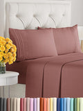 Queen Size 4 Piece Sheet Set - Extra Soft, Breathable And Cooling Sheets - Hotel Luxury Durable Bed Sheets for Women & Men - Deep Pockets, Easy-Fit & Wrinkle-Free Sheets - Clay Oeko-Tex Bed Sheet Set